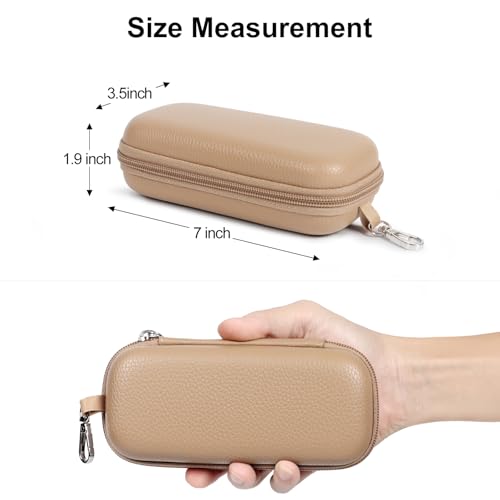Image of Double Eyeglasses Case Hard Shell Dual Sunglasses Organizer with Zipper Closure Travel Eyewear Storage for Vehicle