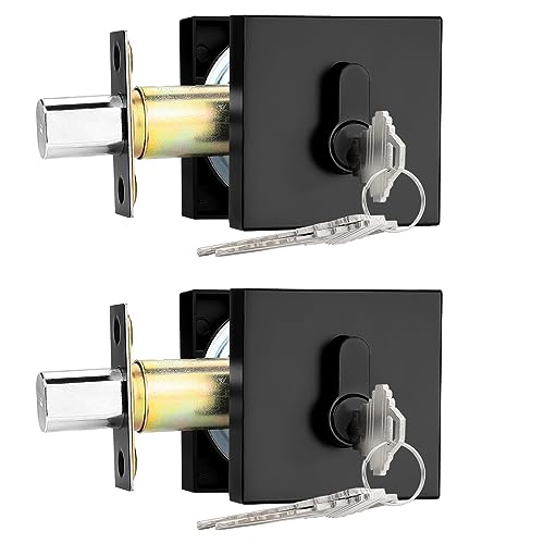 Probrico Keyed Alike Double Cylinder Deadbolts Black 2 Pack