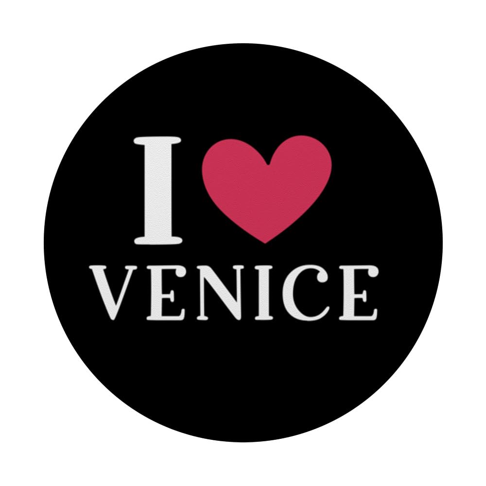 I Love Heart Venice Italy Proud Italian Holiday Souvenir PopSockets Swappable PopGrip, Black - Image 3