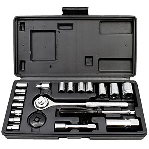 Professioneller Werkzeugkoffer Koffer Hülse Werkzeugset 21-teiliges Set 6,3 mm Serie Multifunktions Lange Ratsche… – Bild 3