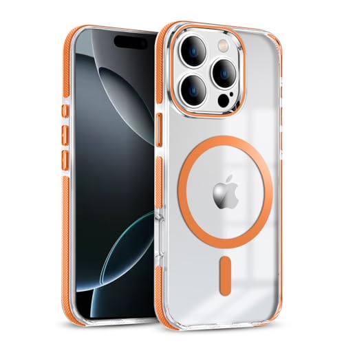 Image of MINTZZ ️ for iPhone 16 Pro Case, Compatible with MagSafe, Military-Grade Protection, Yellowing Resistant, Scratch-Resistant TPU Back, Magnetic Phone Case for iPhone 16 Pro Orange