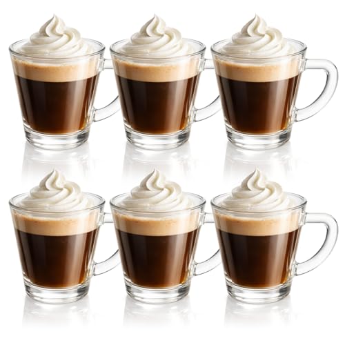 COM-FOUR® 6x verres à expresso en verre borosilicate résistant à la chaleur - verres à café de 70 ml - verres robustes - passent au lave-vaisselle et au...