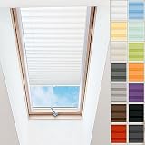 Dachfenster Premium Plissee Faltrollo Mit Bohren Velux-kompatibel Blickdicht Sonnenschutz, Alle Montage-Teile inklusive