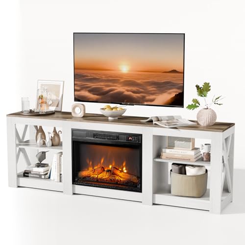 VINGLI Fireplace TV Stand for up to 80 inch TVs,