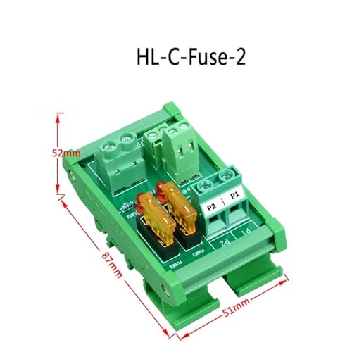 Placa de módulo de fusibles CA/CC 5-32V con soporte de 2 vías para riel DIN 2