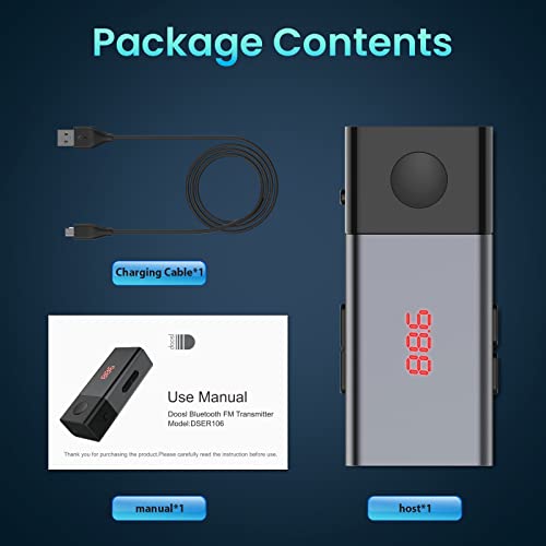 Bluetooth FM Transmitter, Wireless Auto Radio Bluetooth Adapter Car Kit Kfz-Einbausatz FM Modulator...