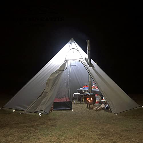Carpa tipi para camping con ventana para estufa para 2-4 personas miniatura 4