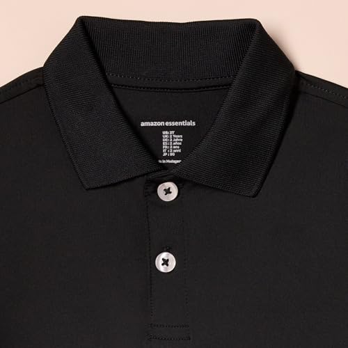 Amazon Essentials Jungen Kurzärmlige Active Performance Poloshirts, 2er-Pack, Aquablau/Schwarz, 6-7 Jahre