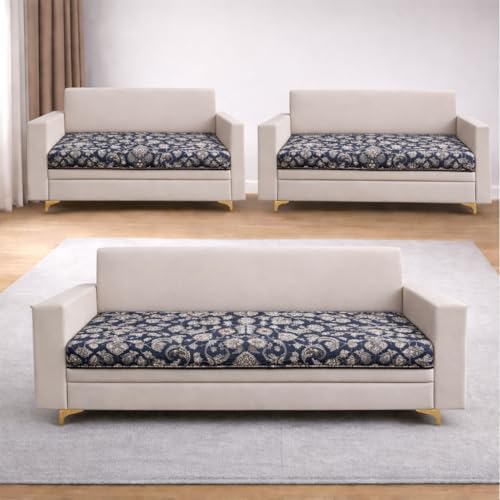 Image of Homerz Premium 7 (3+2+2) Seater Velvet Sofa Panel Cover with Digital Prints | Anti-Slip Backing (Nawab, 7 (3+2+2) Seater)