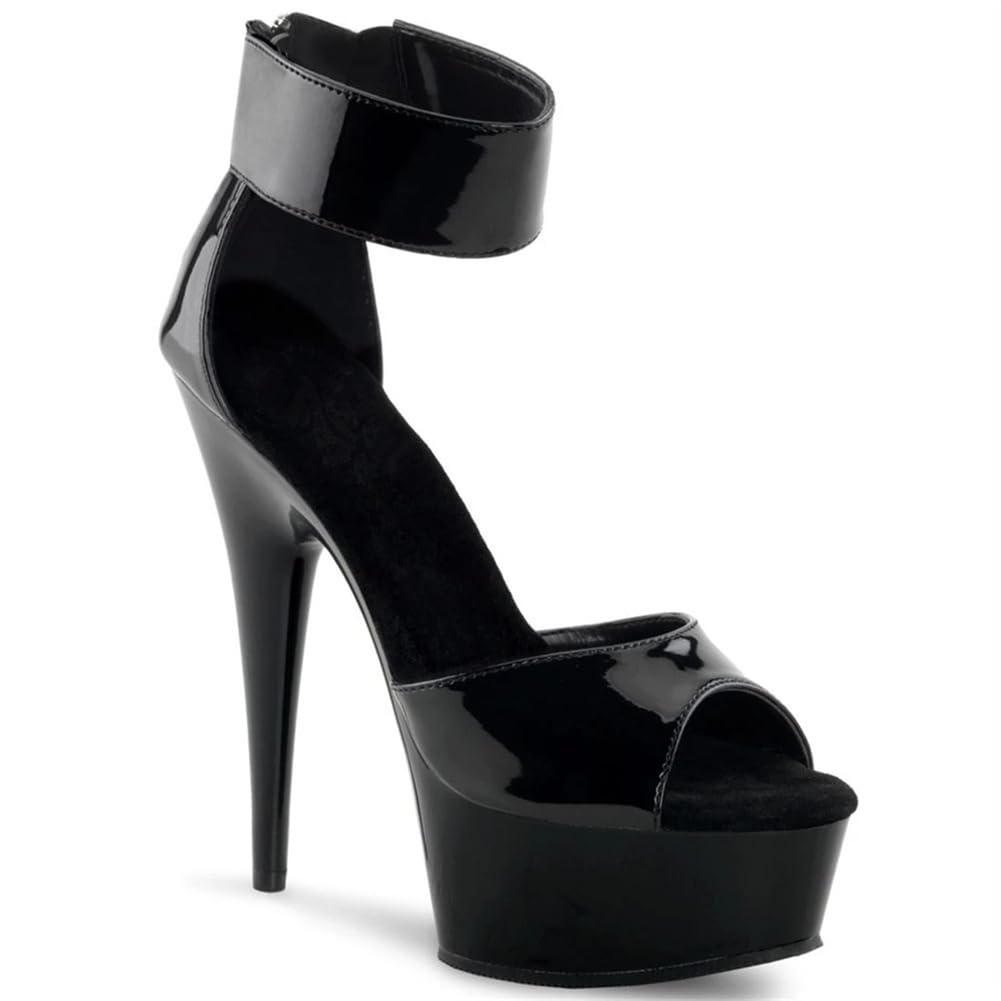 Sandali da donna sexy con cinturino alla caviglia Peep Toe fibbia piattaforma a spillo festa di nozze tacchi alti sandali