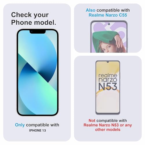 Image of Tempered Glass Screen Protector Compatible for iPhone 13 /13 Pro / 14 / 16e / 17e with Edge to Edge Coverage and Easy Installation Kit