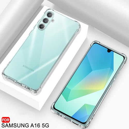 Image of TheGiftKart Transparent Crystal Clear Back Cover Case for Samsung Galaxy A16 5G | Shockproof Soft TPU Case | Cushioned Edges for Ultimate Protection Back Cover Case (TPU, Transparent)