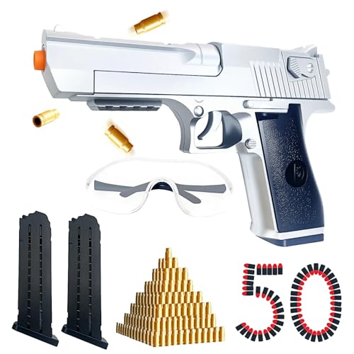 Foam Blaster Pistol Toy Gun with Shell Ejecting – Safe for Kids Ages 6+ – Includes 50 Soft...