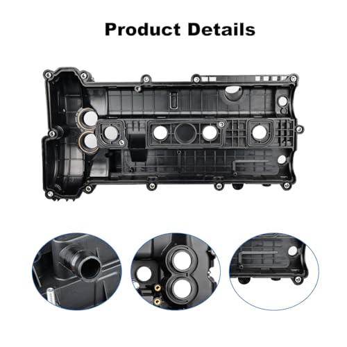Image of Engine Valve Cover Kit with Gasket Compatible with Land Rover Discovery Sport Lr2 Range Rover Evoque 2012 2013 2014 2015 2016 2017 2018 2019 Replacement for LR070360 LR030368 LR038319 LR056035