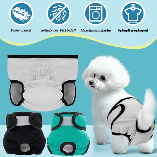 3 Stück Wiederverwendbare Hundewindeln für Hündinnen Set, Hygienische Hundewindeln, hoch absorbierend mit zweifacher Anpassung, hundewindeln für Hündinnen