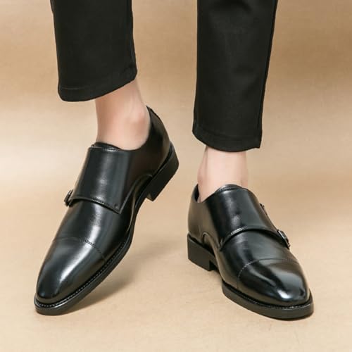 Men’s Exquisite Genuine Leather Monk Brogues — Single-Strap Design, Hand-Carved Wooden Heels with Anti-Crack Treatment, Vegetable-Tanned Leather.3