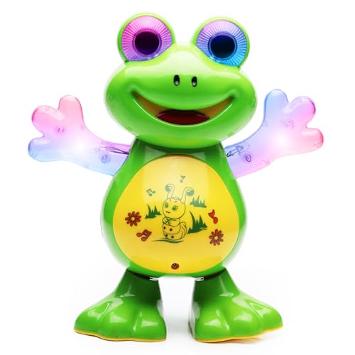 Image of Gooyo GY-3017 Dancing Frog Toy with Vibrant Flashing Lights, Musical Sound Effect & Real Dancing Action | Dancing Toy for Kids | Green | 3xAA Battery (Not Included)