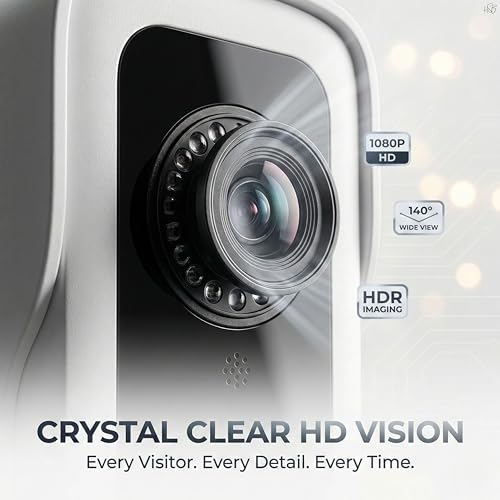Image of Drumstone WiFi Video Doorbell Camera with Two-Way Audio, HD Wireless Smart Doorbell, Real-Time Mobile Monitoring, Visitor Communication & Home Security System for Apartment & Office