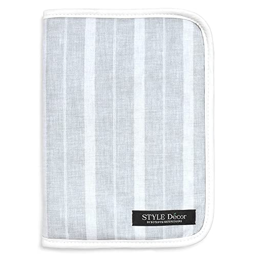 マルチケース 母子手帳ケース (ファスナー) ミストグレーストライプ W0104000