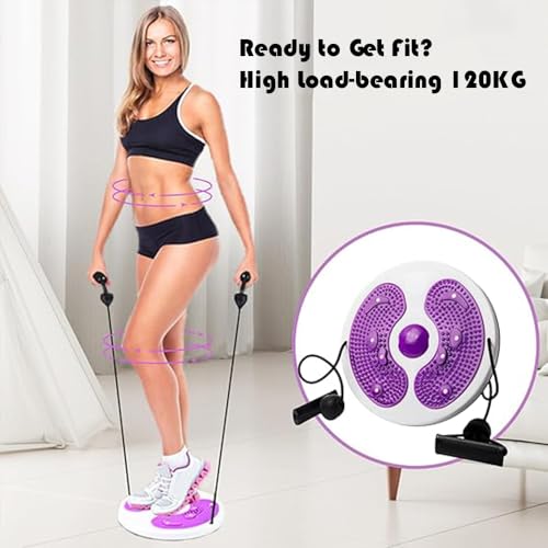 Roysmart Twist Waist Disc Balance Board mit Kordelzug, Fitness Drehscheibe Waist Wriggling Plate Fitnessgeräte, Aerobic-Übungen Fitness-Zubehör, Widerstandsbänder Massage-Fußsohle Heimfitnessgeräte
