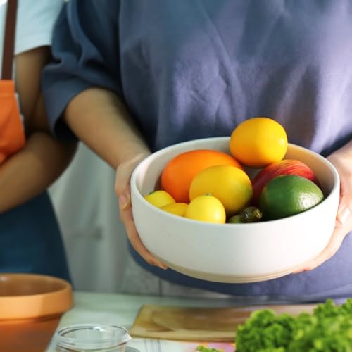 Wildmos CBS-02 Serving Bowls,8 Inch 60 Oz Large White Ceramic Salad Bowl Set Of 2,Porcelain Salad Bowls thumb #6