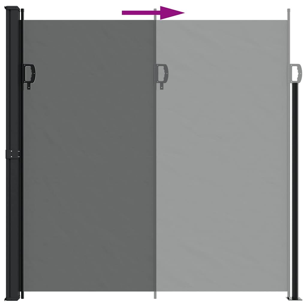 vidaXL Toldo Lateral Retráctil, Pantalla de Privacidad, Toldo Resistente al Agua Rayos UV, Toldo Lateral para Jardín Patio Balcón, Gris Antracita