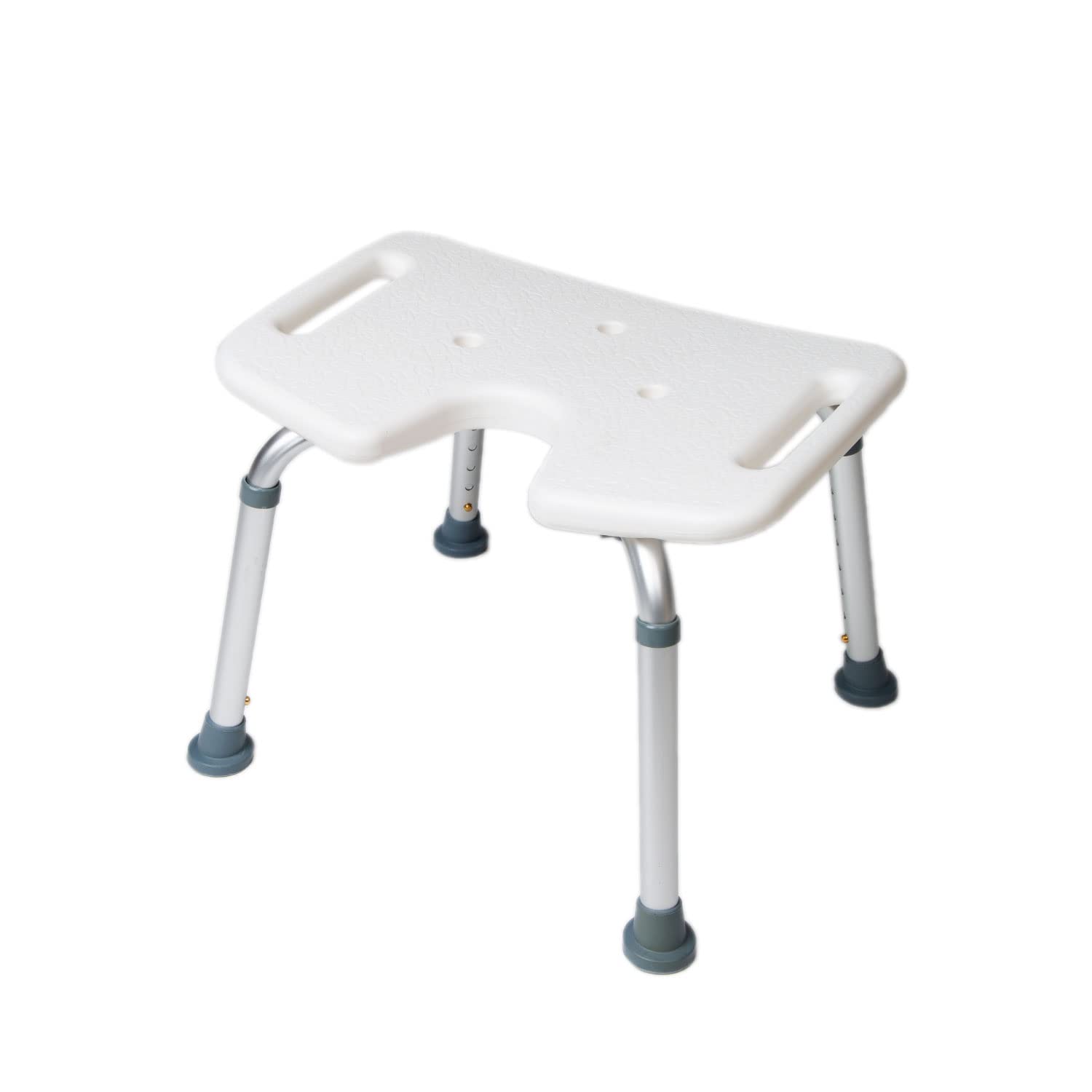 Taburete de Baño con Asiento en U y Altura Ajustable