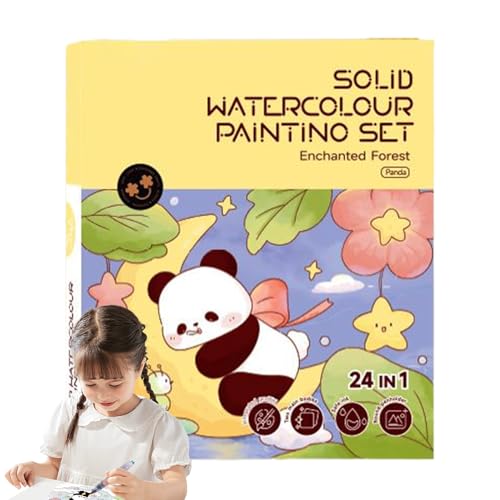 Libro de acuarela, Watercolor Paint Book | Libro de color de agua para niños para niños,Kits de manualidades de 24 páginas con pincel, dibujo de proyectos de arte para niños y niñas, favores de fiesta