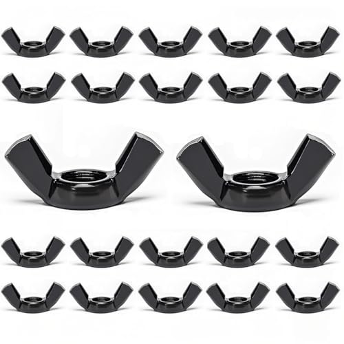 20 PCS 3/8-16 Wingnuts, Carbon Steel Wing Nuts Black Zinc Plated Fasteners Parts Butterfly Nut (Black, 3/8-16)