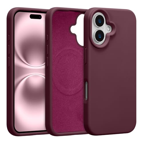Coque silicone liquide iPhone 17 Magsafe prune résistante