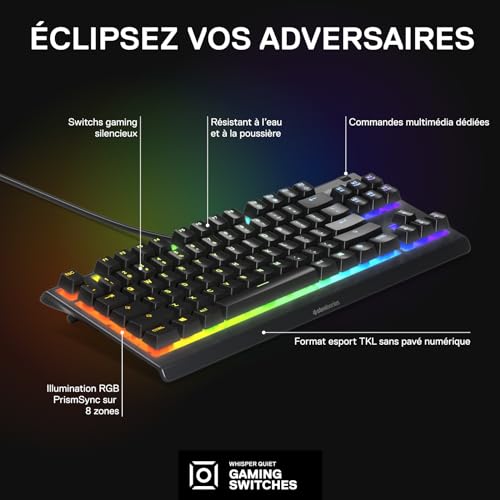 Steelseries APEX 3 TKL clavier Jouer USB QWERTY Anglais américain Neuf - vue 7