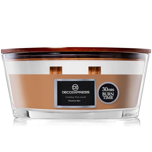 DECO EXPRESS Scented Candles, Double Wick Crackle Candles, Long 50 Hours Burn Time, Calming & Cosy Home Decor, Birthday