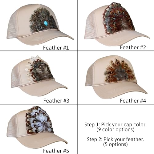Gorra Trucker Western con Plumas Willow Lane Hat Co. miniatura 2