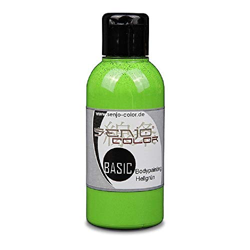 Senjo Color Basic Bodypainting I color de la cara y el cuerpo I cosméticos, dermatológicamente probado I carnaval, disfraces I 75 ml I verde claro
