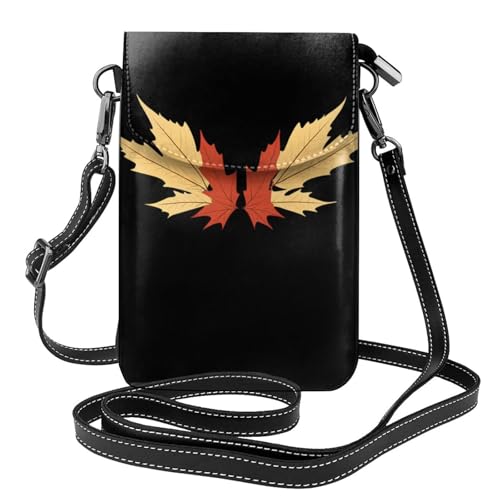 Petit sac à main pour téléphone portable motif ailes de feuille d'érable pour femme active