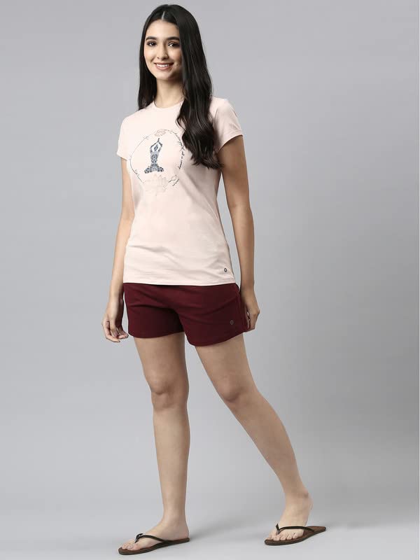 Image of Enamor Short Sleeve Crew Neck Regular Length Basic Crew T-Shirt - Slim Fit, Soft and Breathable Stretch Cotton - E147