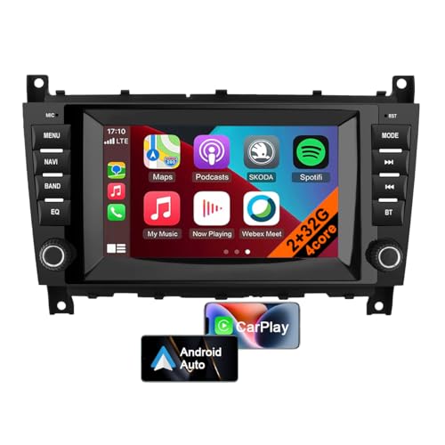Auto Stereo Android 13 per Mercedes Benz Classe C W209 8 Pollici Schermo Touch Supporta Navigazione Carplay Auto Bluetooth WiFi MirrorLink Controllo Vocale 4core 2GB+32GB