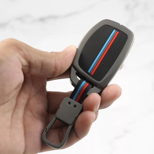 Image of BKN Premium Metal Soft Car Key Cover Shell With Keychain & Full Protection Compatible With Hyundai Creta, I-20, Venue, Elantra, And Tucson 4 Button (4 Button Smart Car Key),Multicolor