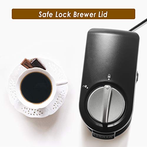 CHULUX Single Serve Coffee Maker Brewer for Single Cup Capsule with 12 Ounce Reservoir,Black