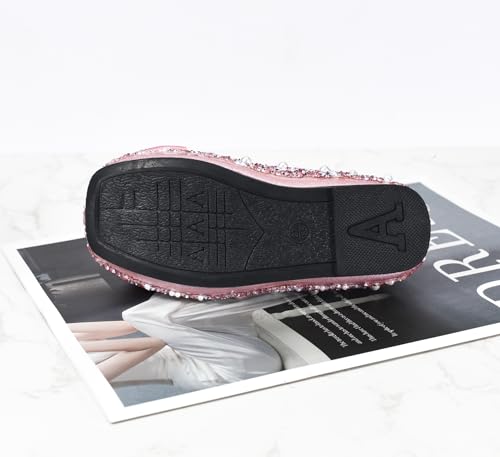 TRIWORIAE-Bling Girls Princess Shoes Glitter Ballerina Ballet Flats for Kid Toddler for Wedding Birthday Party4