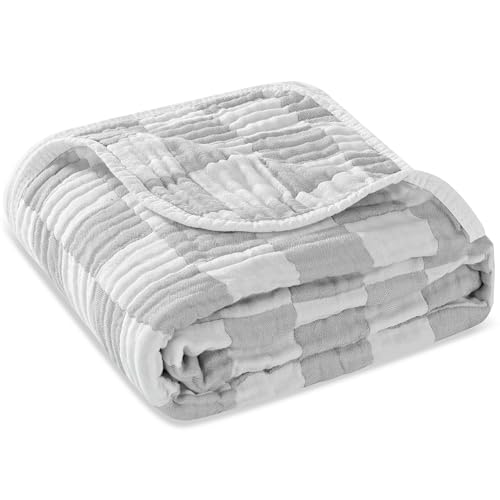 Image of HardNok Ultra Soft Muslin Baby Blanket, A Versatile Swaddle and Bed Blanket for Babies, Toddlers, Boys, and Girls (1 Pack).
