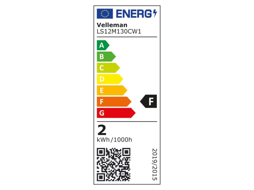 Velleman Striscia LED flessibile, autoadesiva, IP61, 300 LED, 5 m, 12 V, 6500K, bianco freddo