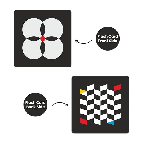 Image of SPARTAN KIDS Sensory Flash Cards for New Born Babies | Hi Contrast Illustrations to Encourage Infants Development Black & White Flash Cards for Age 3 to 6 Months | 40 Flash Cards