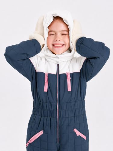 Image of Haloumoning Kid Snowsuit Girls Hooded Waterproof Insulated Ski Suit
