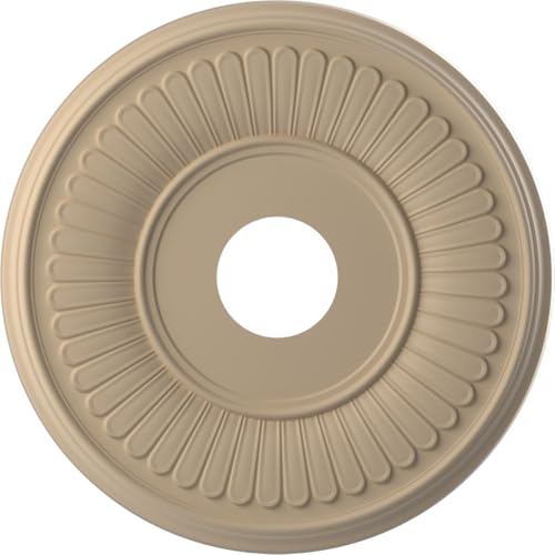 Image of 16 inchOD x 3 1 /2 inchID x 1 inchP Berkshire Thermoformed PVC Ceiling Medallion (Fits Canopies up to 7 inch), UltraCover Satin Smokey Beige