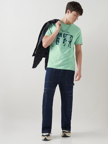 Image of Bewakoof X Rick and Morty Rick & Morty Men's Cotton Blend Typography Regular Fit Half Sleeve Round Neck T-Shirt | Bewakoof Air 1.0 | Tshirt for man | Tshirt for men cotton | Tshirts for men stylish | Casual Wear | Street Wear