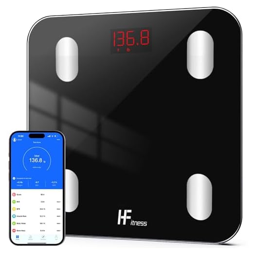 Báscula Inteligente de Grasa Corporal con App, Báscula Digital de Baño Bluetooth para Control de Peso y Salud, Análisis Corporal Completo (19 Métricas), HomeFashion HFitness