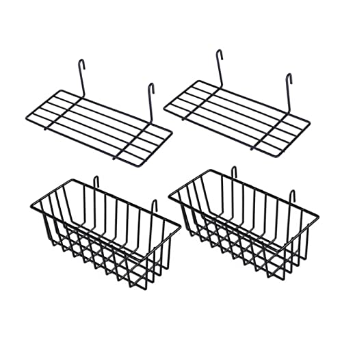 Ciieeo 2Sets Wall Basket Storage Pegboard Baskets for Wall Hanging Wire Shelf Organizers for Home and Office Strong Load Bearing Design No Water Accumulation