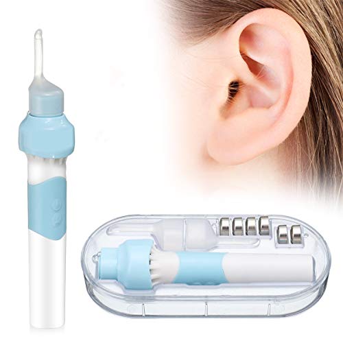Ear Wax Removal Kit, LIUMY Electric Ear Cleaner Kit with LED Light, Ear Wax Vacuum for People of All Ages, Soft Ear Pick Set with Double Size Head for Adults and Kids, Safe and Comfortable