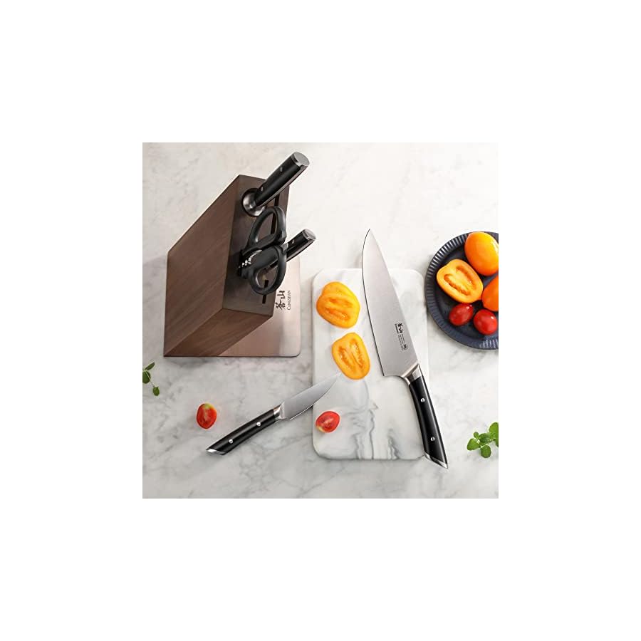 Cangshan HELENA Series German Steel Forged, HUA Knife Block Set (6-Piece, Black)